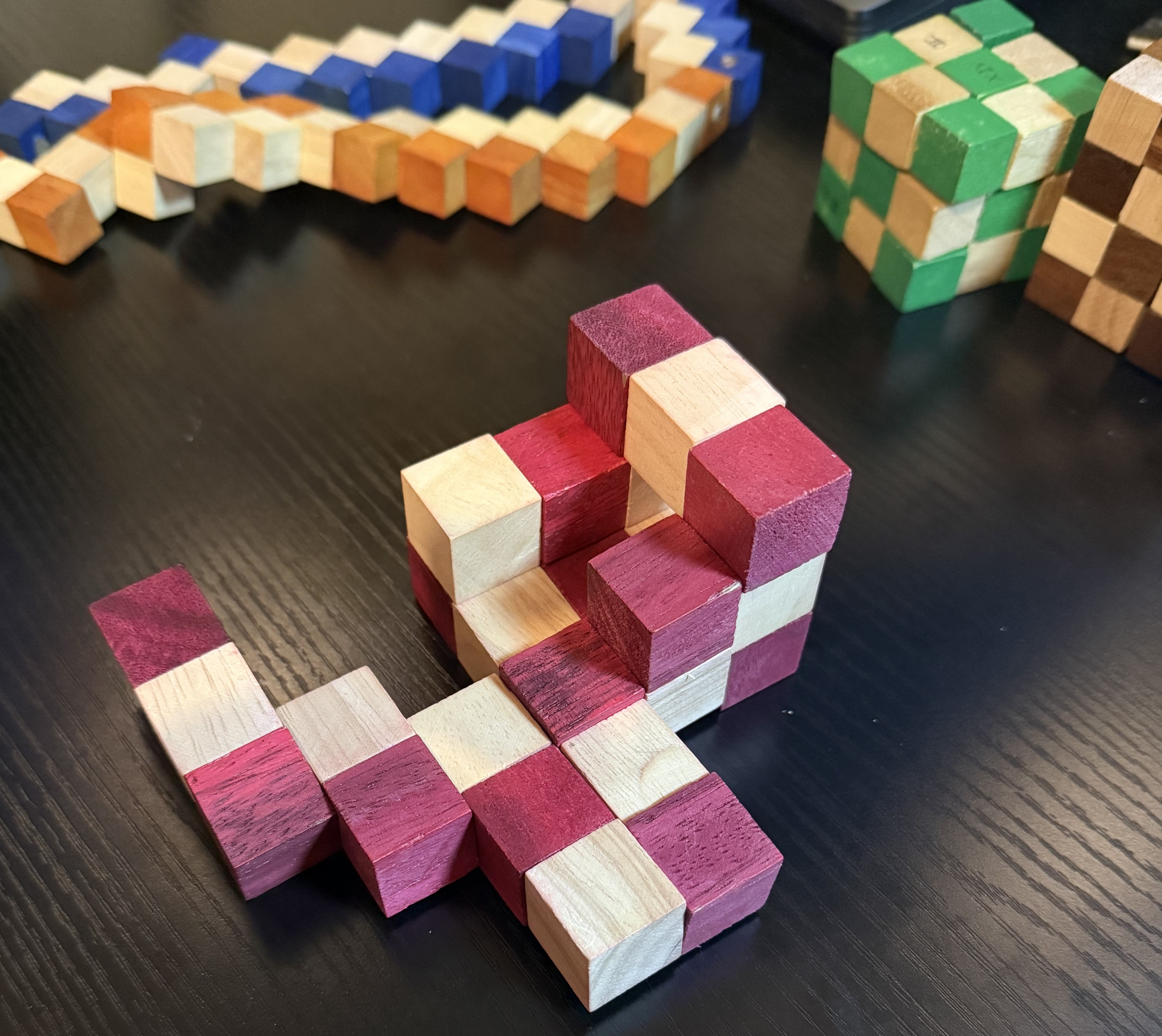 Red snake cube solution - next 9 blocks
